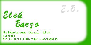 elek barzo business card